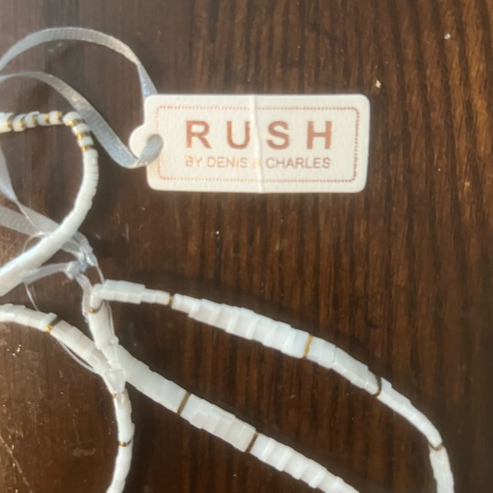 Rush by Denis & Charles Women’s Set of 3 Separate White & Gold Beaded Bracelets - Picture 5 of 5